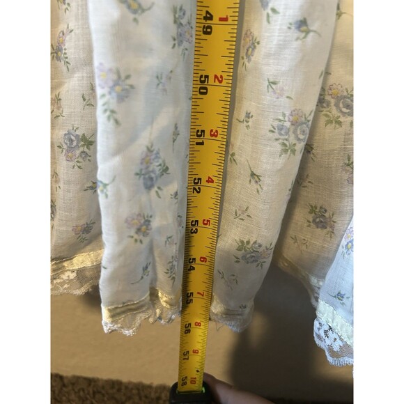 Vintage 70s Gunne Sax Cotton Cottagecore Maxi Floral Dress S Prairie Milkmaid - Picture 11 of 16